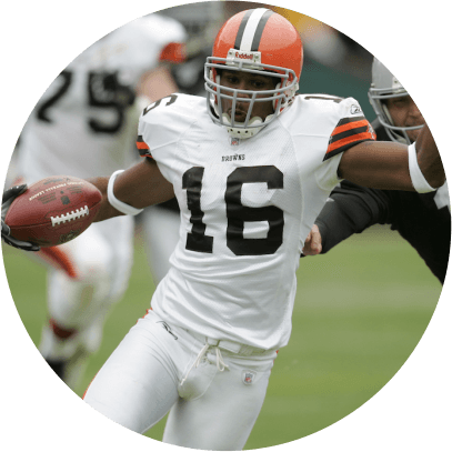 A fan is presented the jersey for the Cleveland Browns by NFL